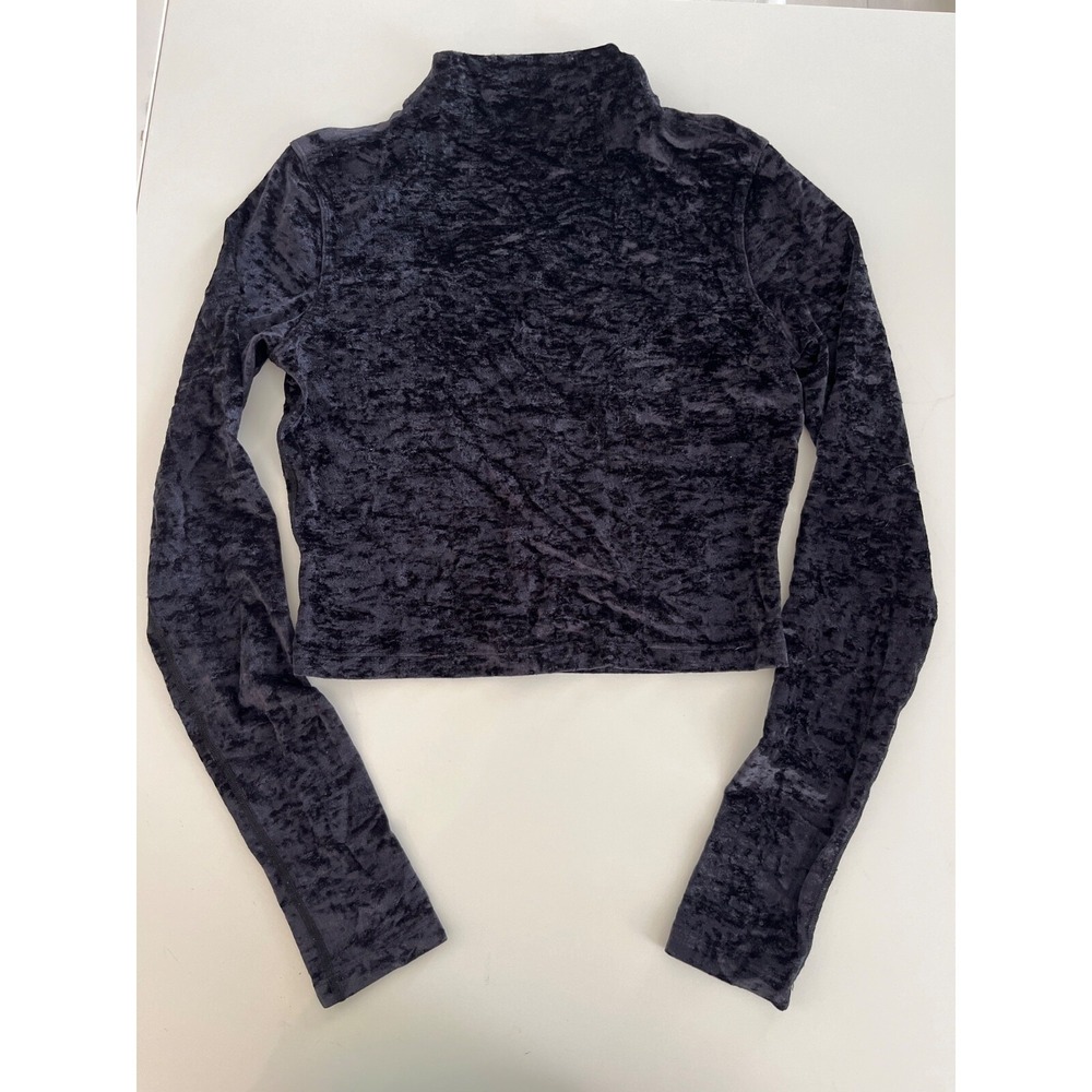 Lululemon All Aligned Mock Neck Black Crushed‎ Velvet | Size 6